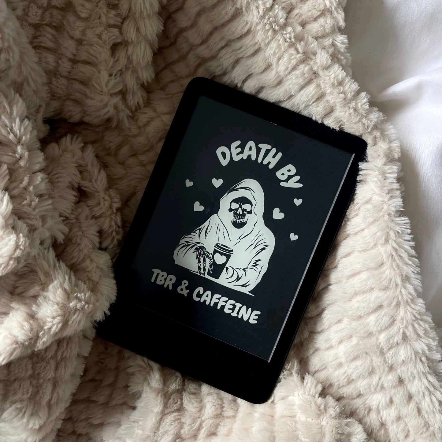 DEATH BY TBR & CAFFEINE KINDLE SCREEN SAVER